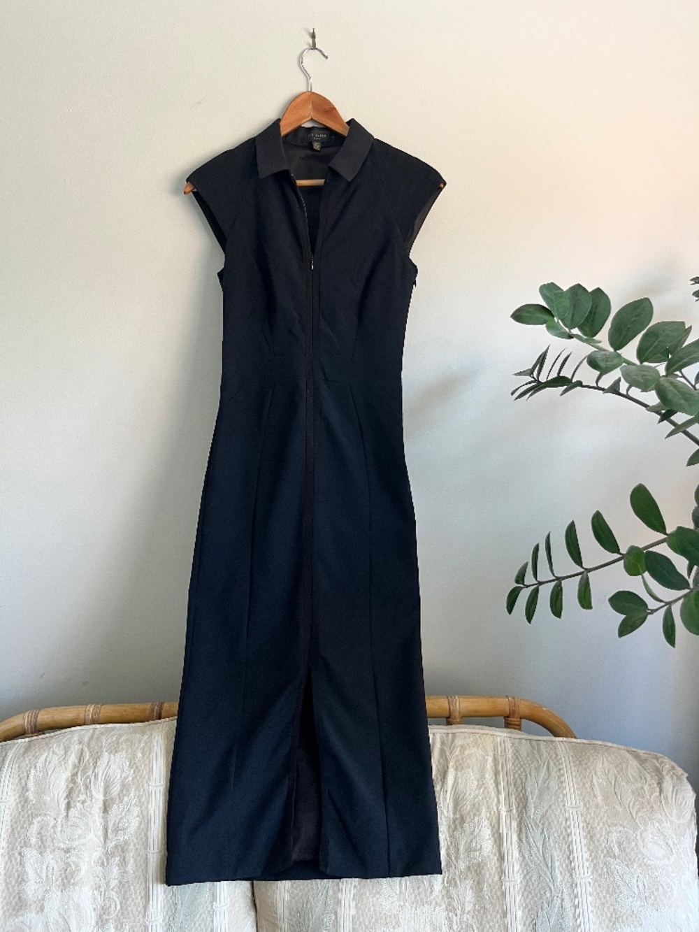 Ted Baker Cap Sleeve Column Maxi Dress - Size 1
